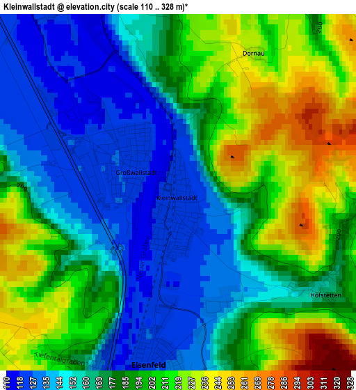 Kleinwallstadt elevation map