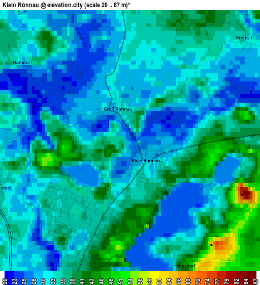 Klein Rönnau elevation map