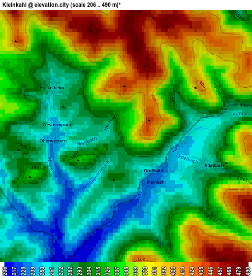 Kleinkahl elevation map