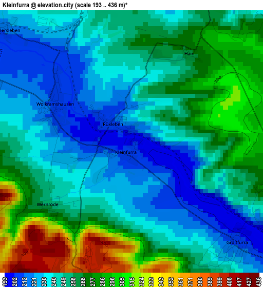 Kleinfurra elevation map