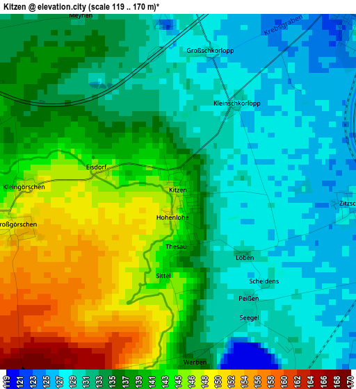 Kitzen elevation map