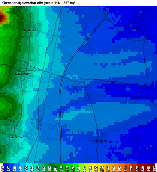 Kirrweiler elevation map