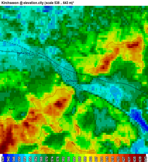 Kirchseeon elevation map