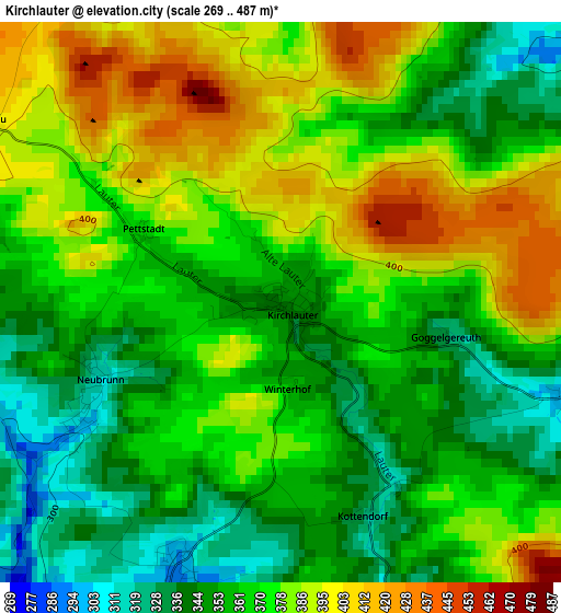 Kirchlauter elevation map