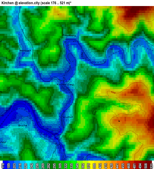 Kirchen elevation map