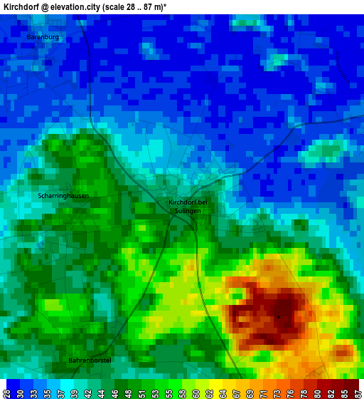 Kirchdorf elevation map