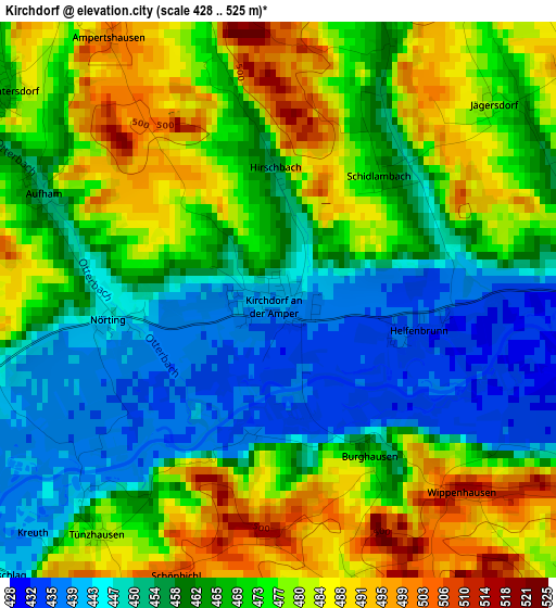 Kirchdorf elevation map