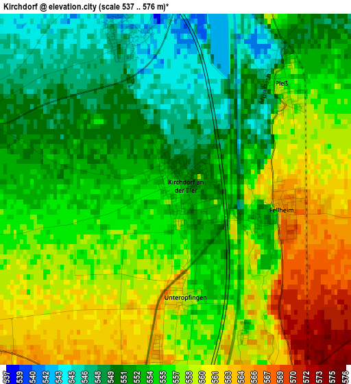 Kirchdorf elevation map