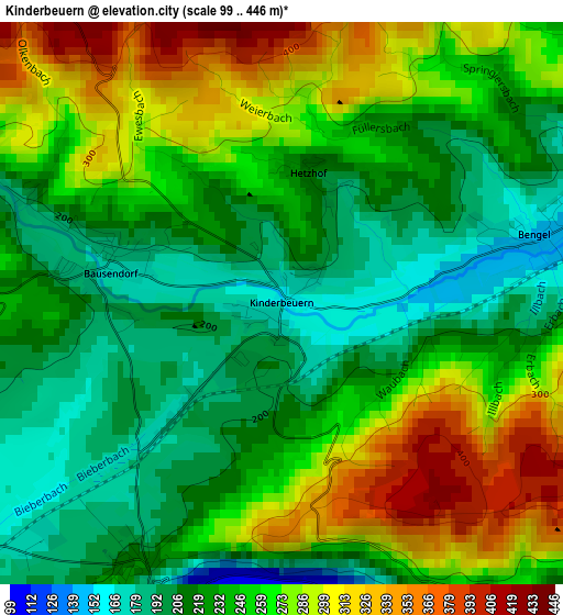 Kinderbeuern elevation map