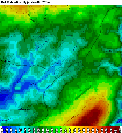 Kell elevation map