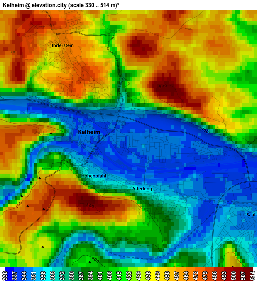 Kelheim elevation map