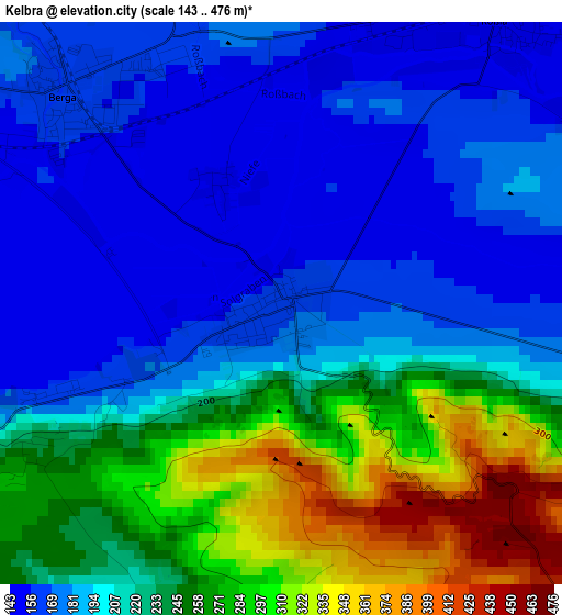 Kelbra elevation map