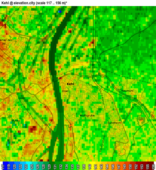 Kehl elevation map