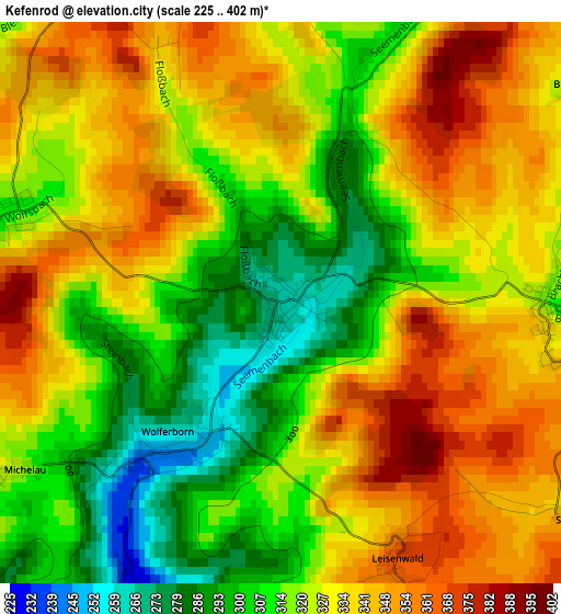 Kefenrod elevation map