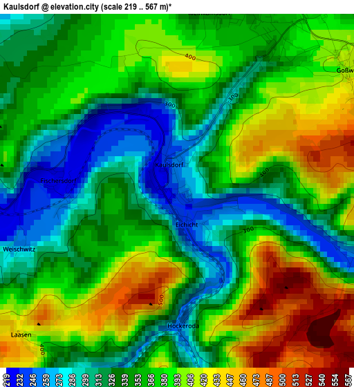 Kaulsdorf elevation map