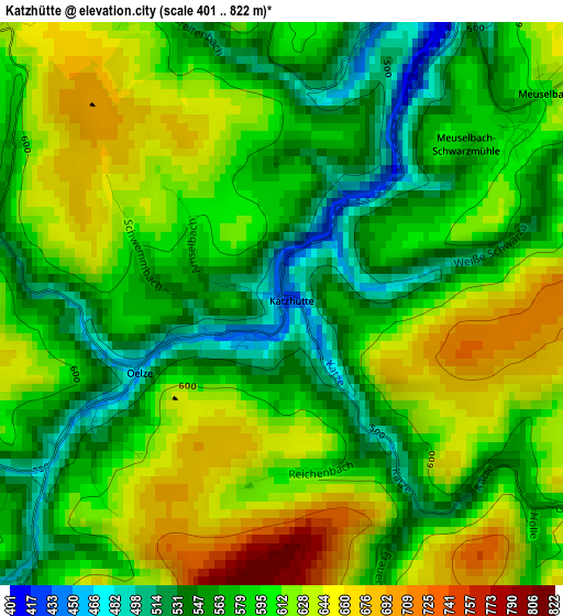 Katzhütte elevation map