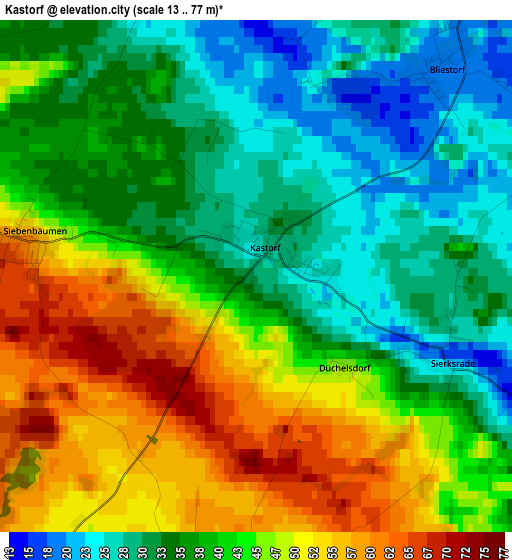 Kastorf elevation map