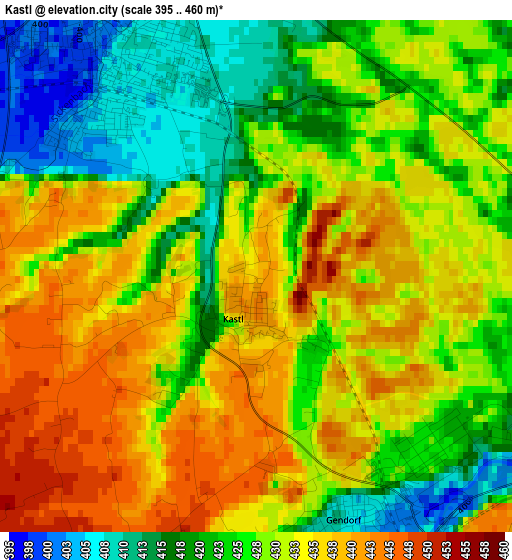 Kastl elevation map