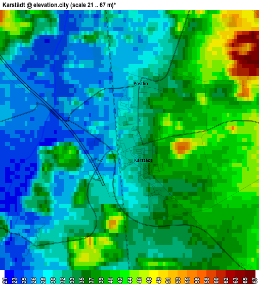 Karstädt elevation map