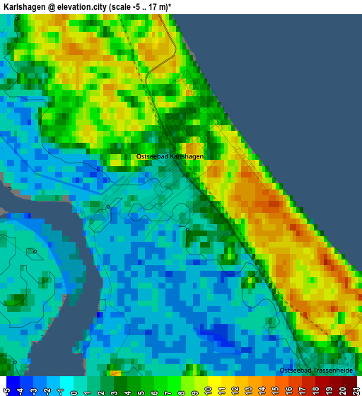 Karlshagen elevation map