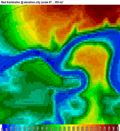 Bad Karlshafen elevation map