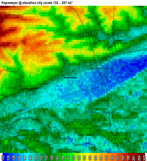 Kapsweyer elevation map