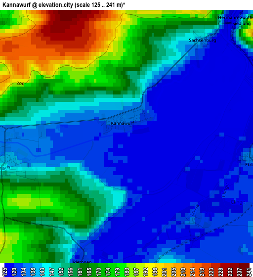 Kannawurf elevation map