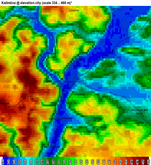 Kallmünz elevation map