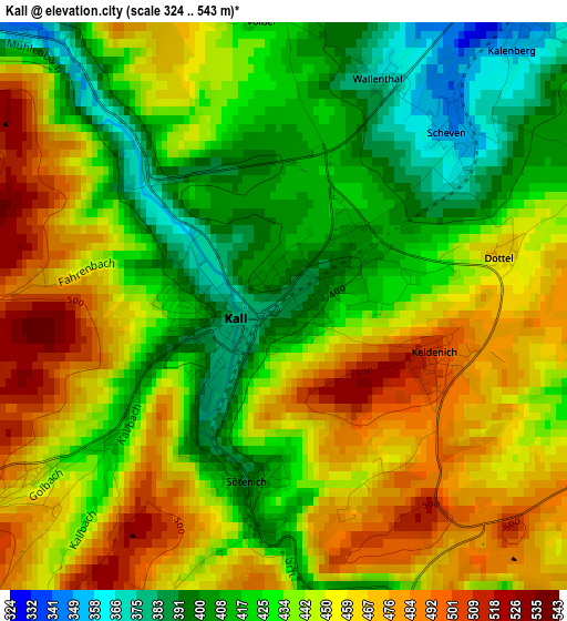 Kall elevation map