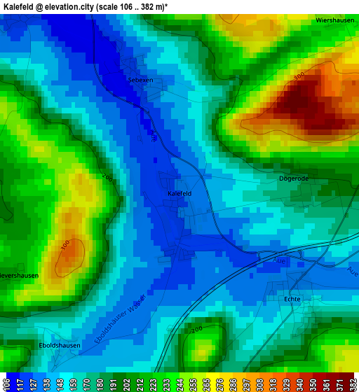 Kalefeld elevation map