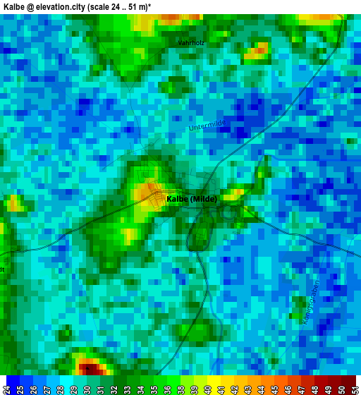 Kalbe elevation map