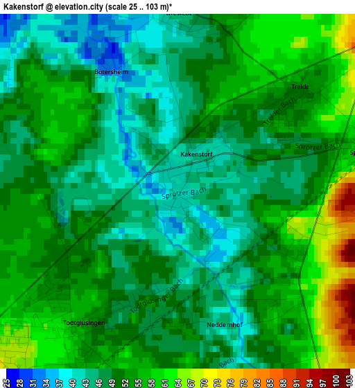 Kakenstorf elevation map