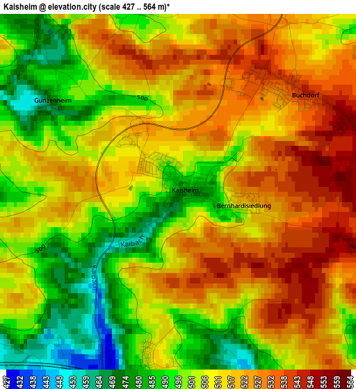 Kaisheim elevation map