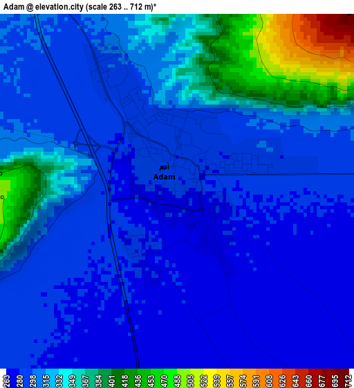 Adam elevation map