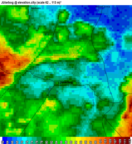 Jüterbog elevation map