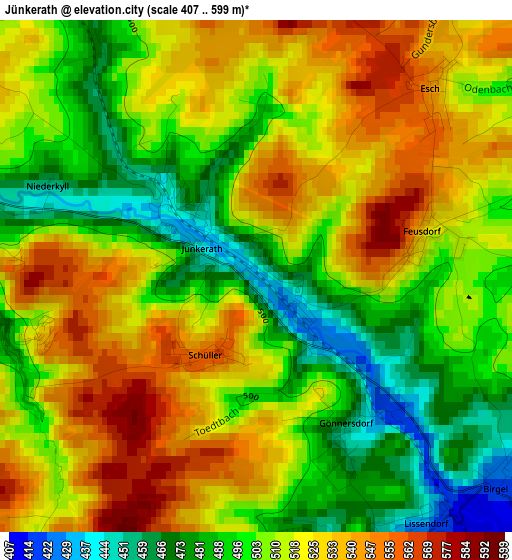 Jünkerath elevation map