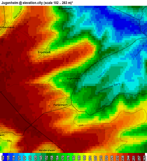 Jugenheim elevation map