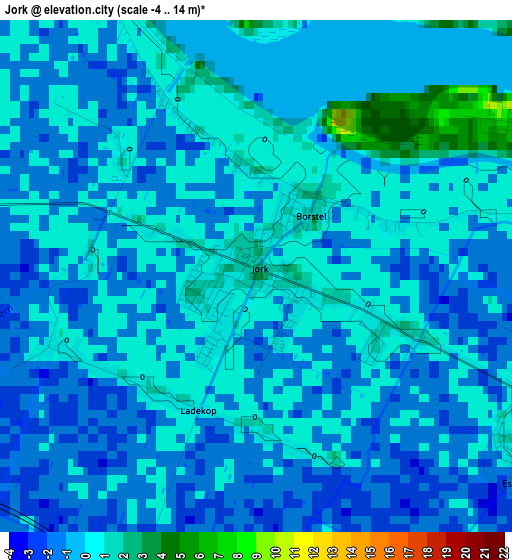 Jork elevation map