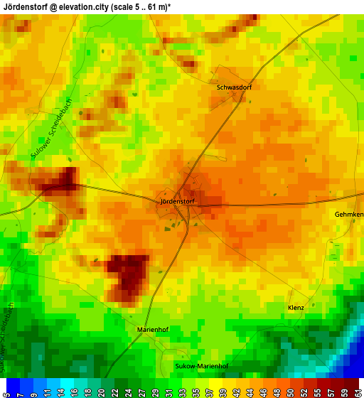 Jördenstorf elevation map