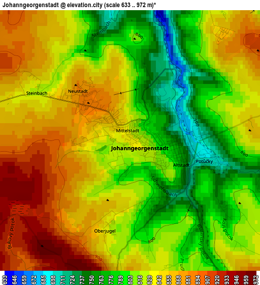 Johanngeorgenstadt elevation map