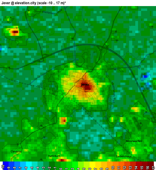 Jever elevation map