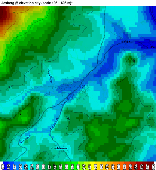 Jesberg elevation map