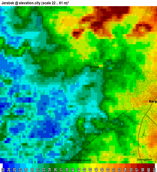 Jersbek elevation map