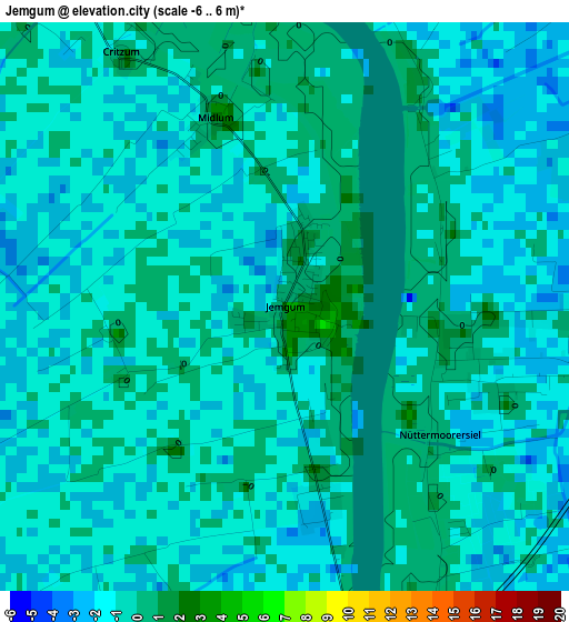 Jemgum elevation map