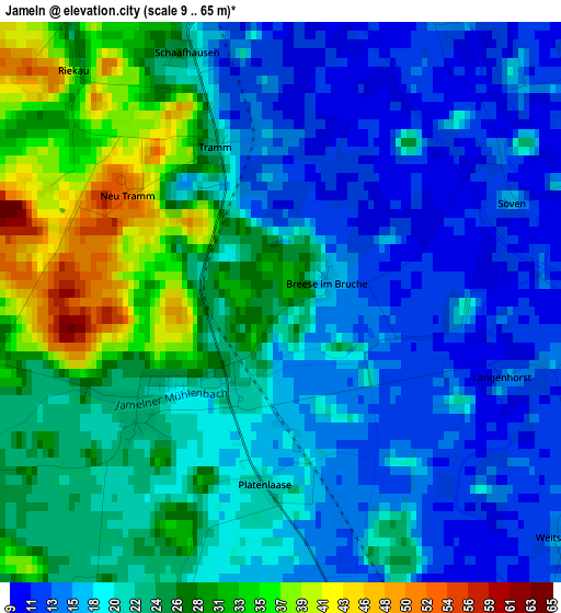 Jameln elevation map