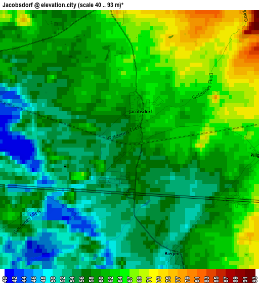 Jacobsdorf elevation map