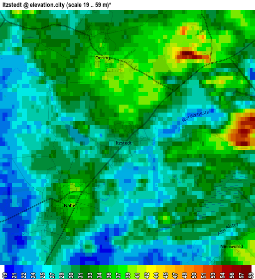 Itzstedt elevation map