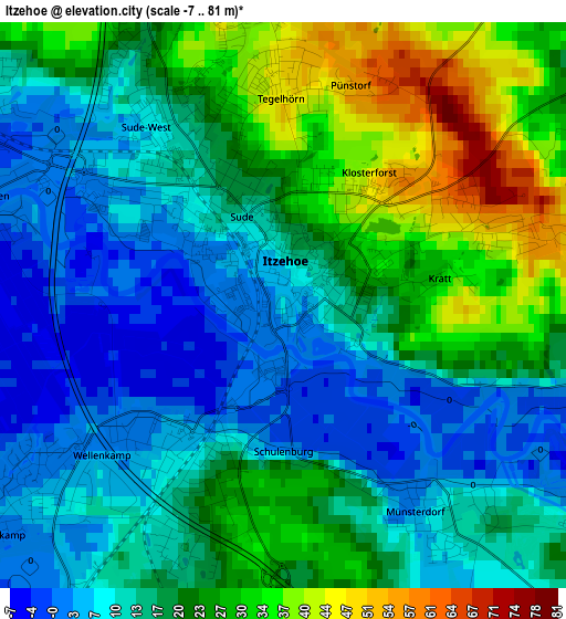 Itzehoe elevation map