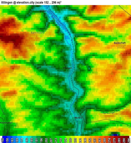 Ittlingen elevation map