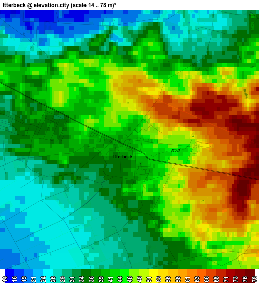 Itterbeck elevation map